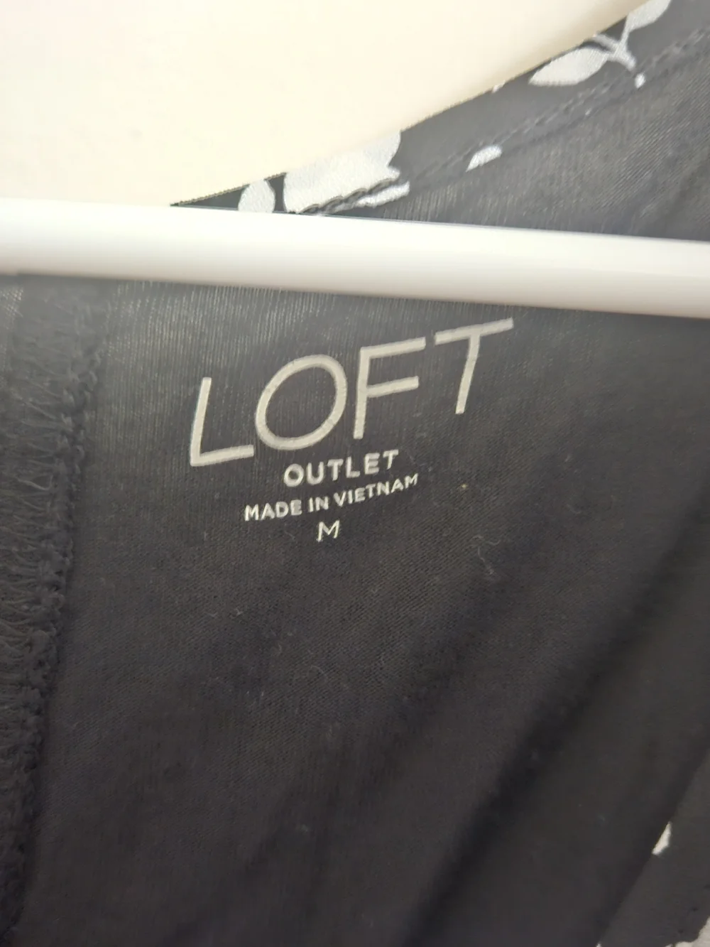 LOFT Black & White Floral Tank Top